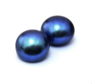 Black 7-8mm Half Drilled Button Pairs